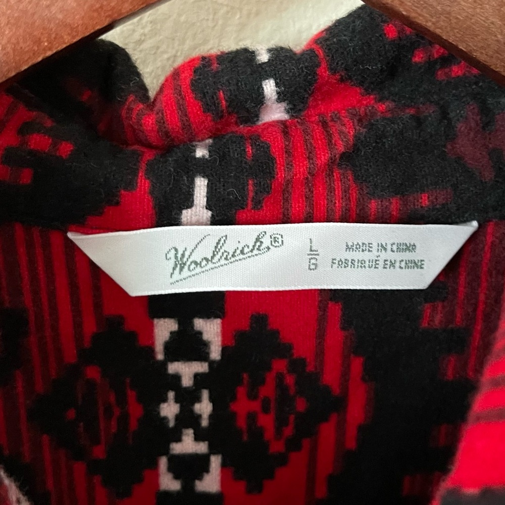 Woolrich Aztec Button Down Red Black Flannel - image 3